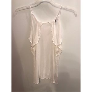 Ruffled white tank